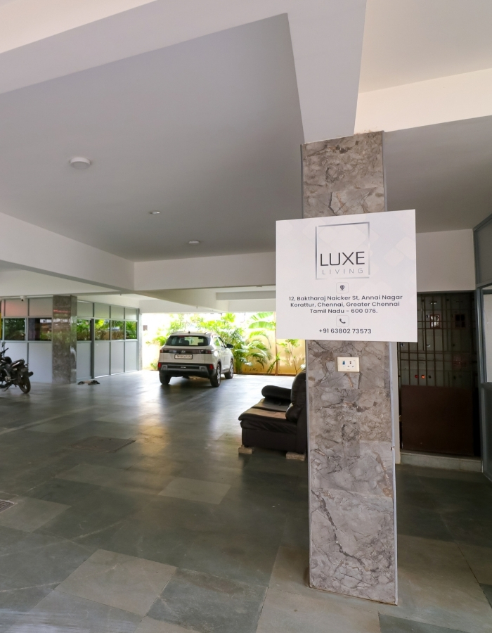 luxe living chennai parking lobby